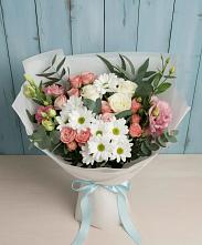 Букет цветов из:  Розы, Лизиантусы и Хризантемы #REPLACE_PRED# Шамилькале