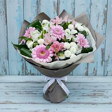 Букет цветов из:  Герберы, Альстромерии и Хризантемы в Шамилькале