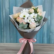 Букет цветов из:  Хризантемы и Розы #REPLACE_PRED# Шамилькале