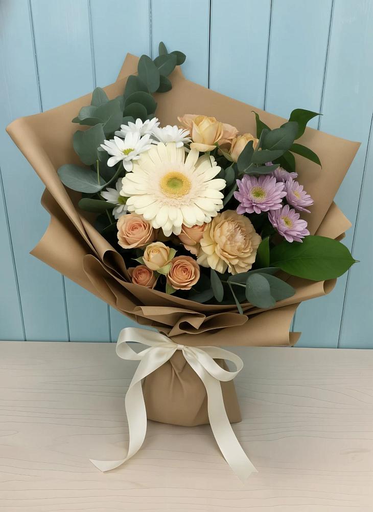Букет цветов из: Герберы и Хризантемы в Шамилькале