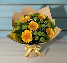 Букет цветов из:  Герберы и Хризантемы в Шамилькале