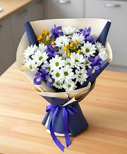 Букет цветов из:  Розы, Ирисы и Хризантемы #REPLACE_PRED# Шамилькале