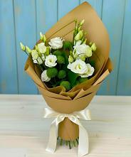 Букет цветов из:  Хризантемы и Лизиантусы #REPLACE_PRED# Шамилькале