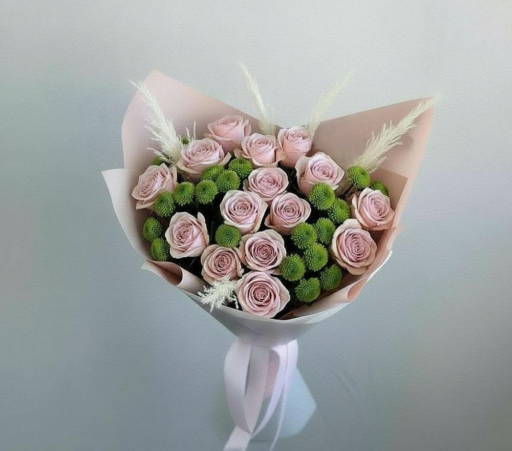 Букет цветов из: Розы и Хризантемы в Шамилькале