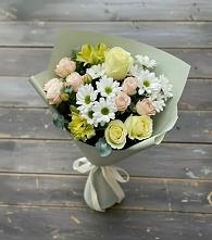 Букет цветов из:  Альстромерии, Розы и Хризантемы #REPLACE_PRED# Шамилькале