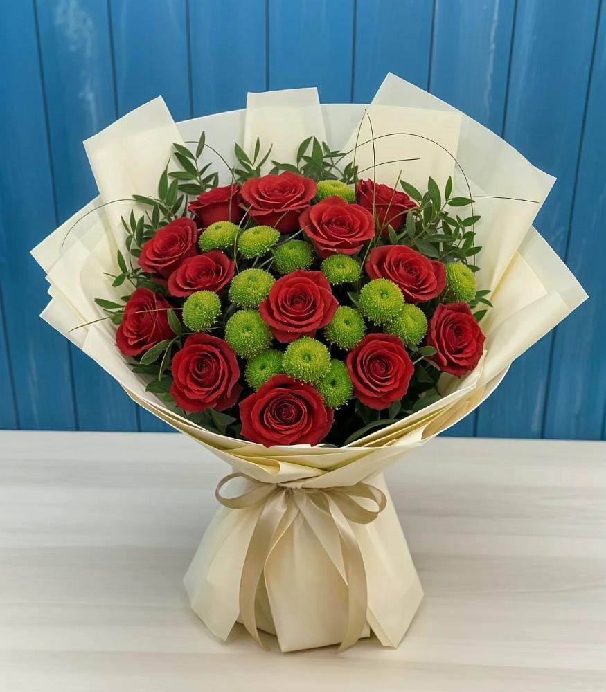 Букет цветов из: Розы и Хризантемы в Шамилькале