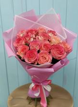 Букет 15 Розовых роз Равель #REPLACE_PRED# Шамилькале